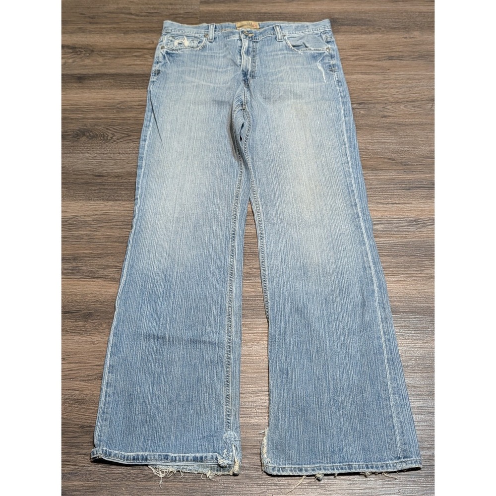 BKE Mens Distressed Jeans Light Wash Blue KBK4075L Size 34x33